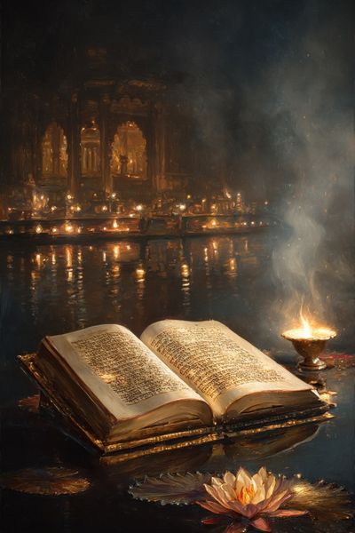 Sacred Book Still Life Print. poster