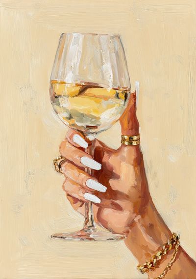 Wine Glass Hand Illustration Print. poster print