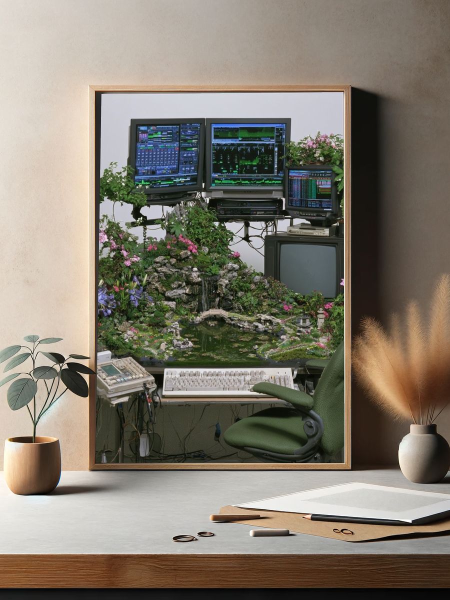 Surreal Tech Garden — Fine-Art Print. — room view 2