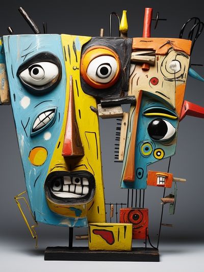 Surreal Mask Sculpture Print.