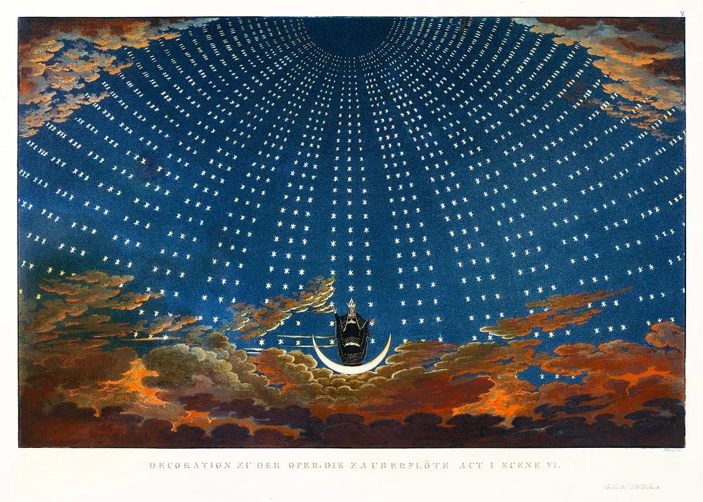 Design Magic Flute: Hall Stars. poster — fine-art art