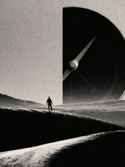 Surreal Lunar Landscape Print.
