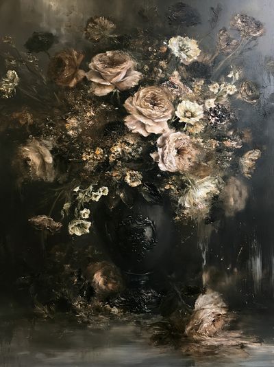 Dark Floral Still Life Poster.