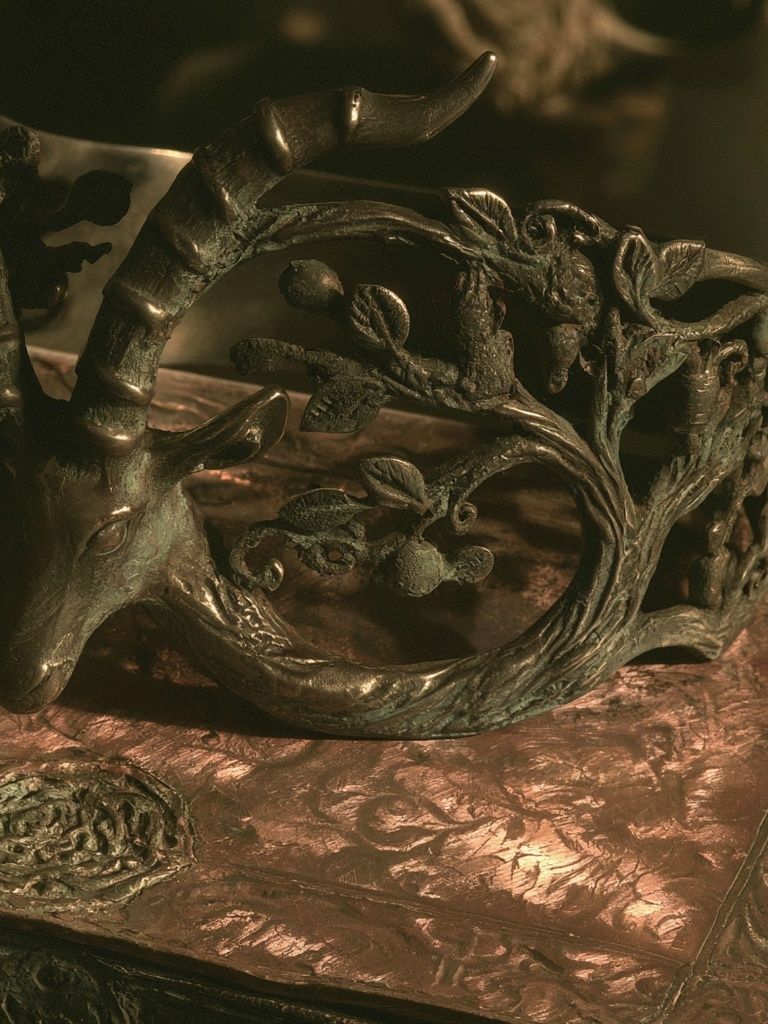 Antlered Bronze Sculpture Poster. poster — fine-art art