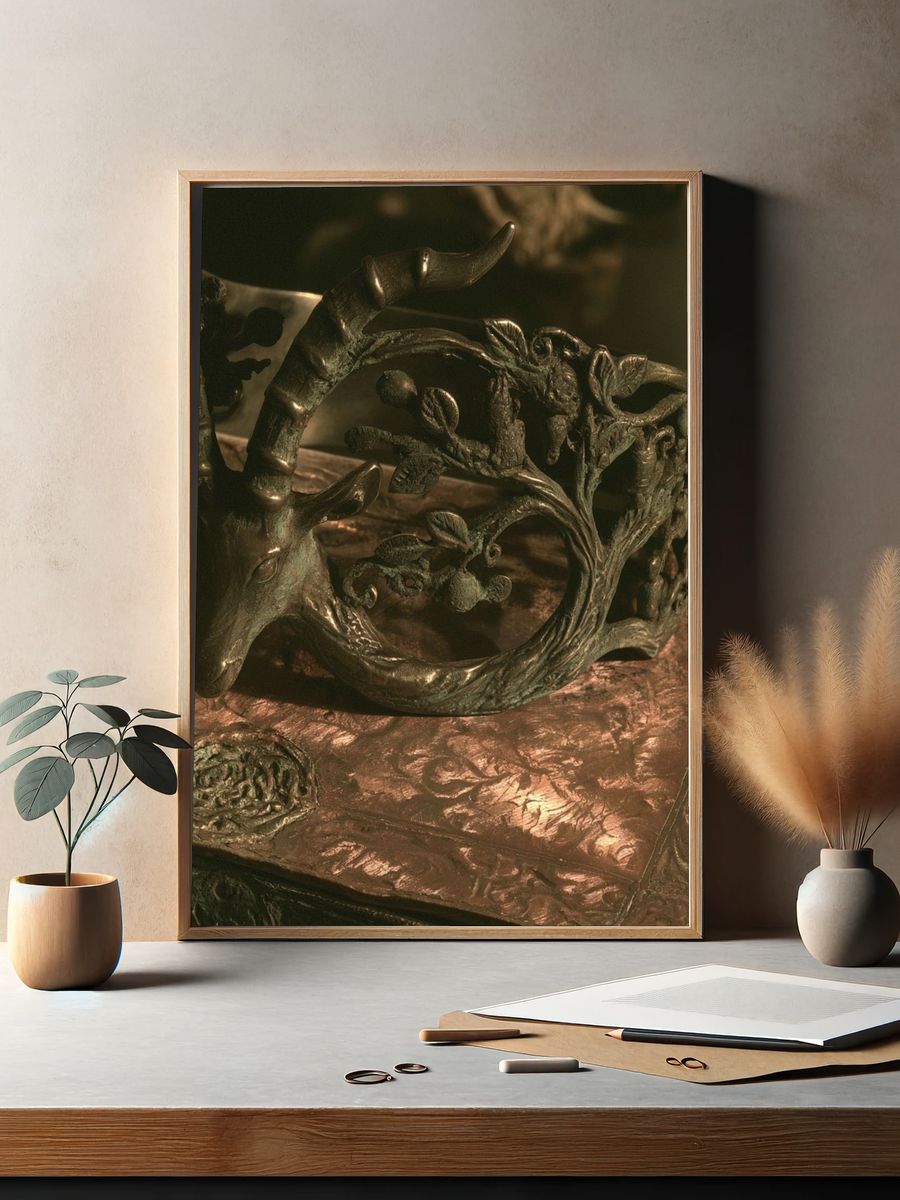 Antlered Bronze Sculpture Poster. — room view 2