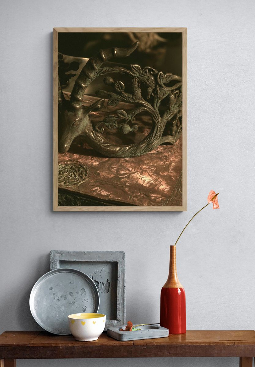 Antlered Bronze Sculpture Poster. — room view 3