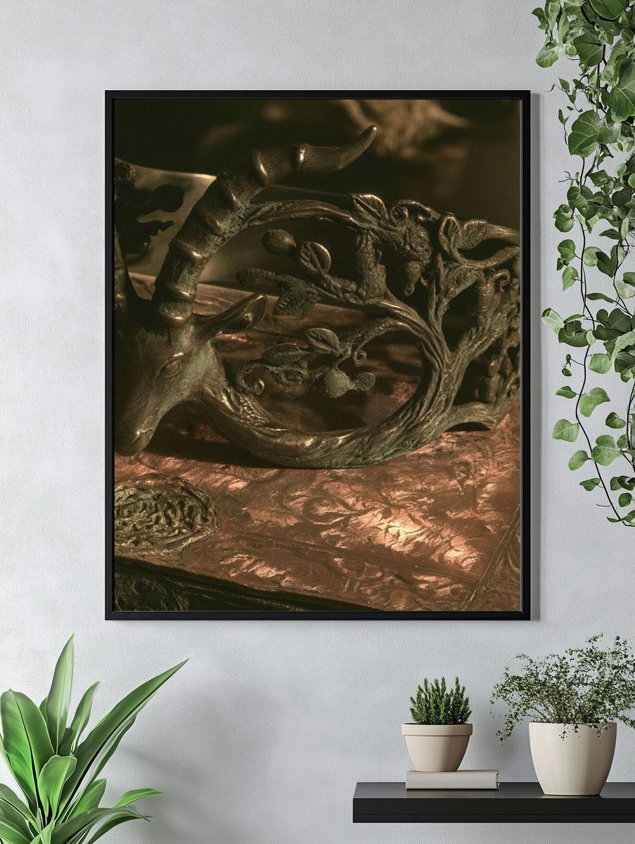 Antlered Bronze Sculpture Poster. — room view 4