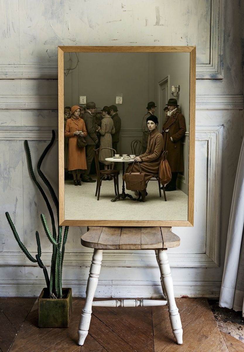 Café Scene — Fine-Art Print. — room view 1