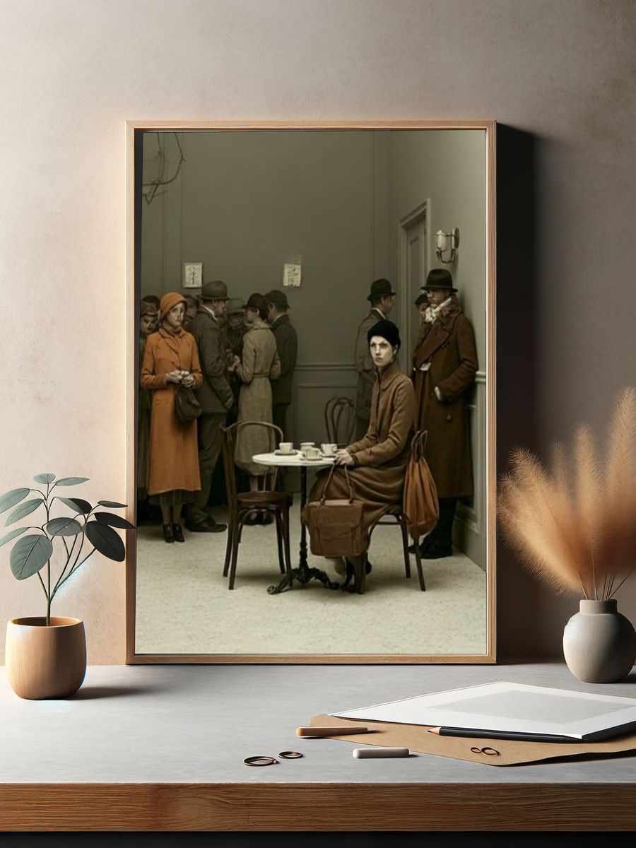 Café Scene — Fine-Art Print. — room view 2