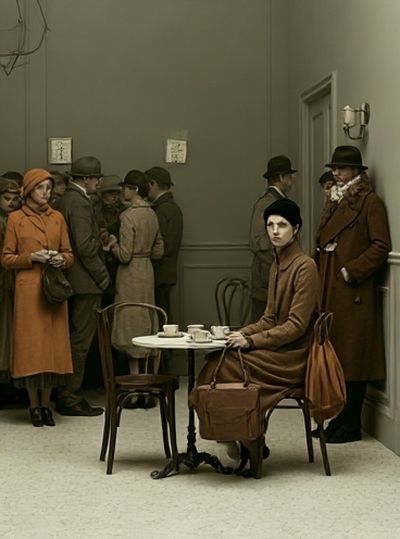 Café Scene — Fine-Art Print. poster