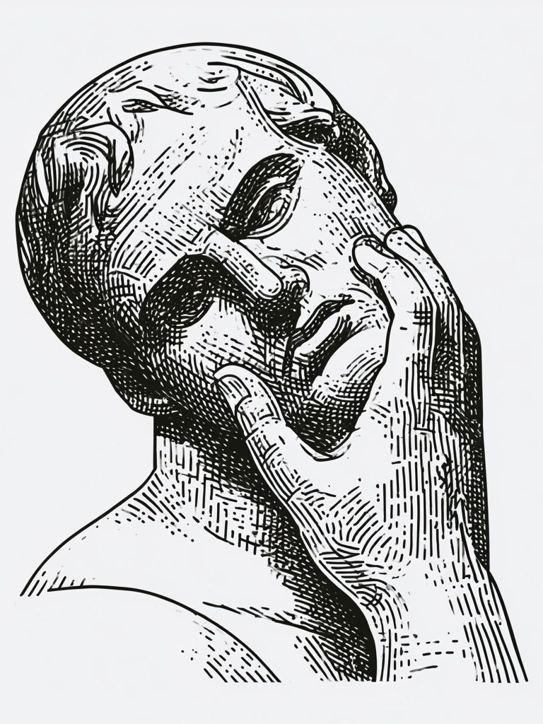 Classical Marble Head Illustration Poster. poster detail