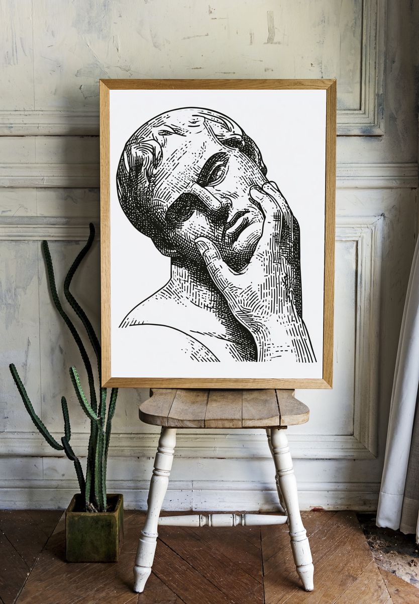 Classical Marble Head Illustration Poster. room preview