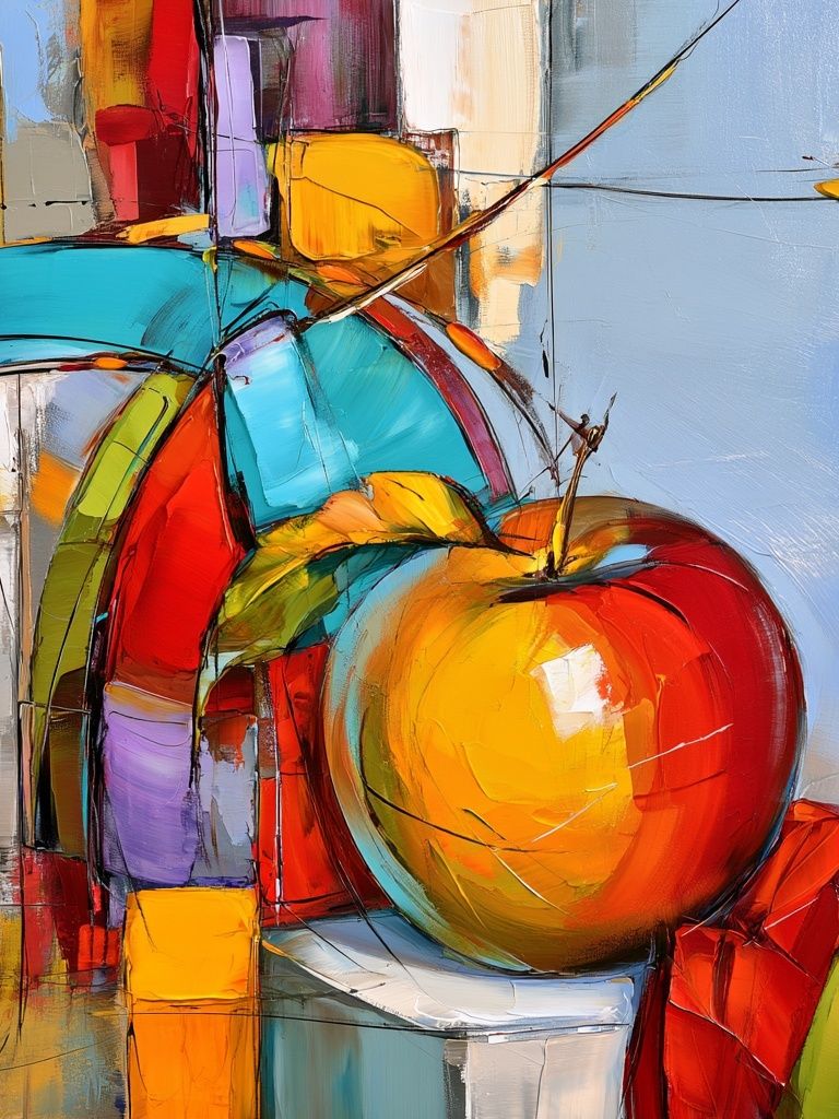 Abstract Apple Still Life Poster. poster detail