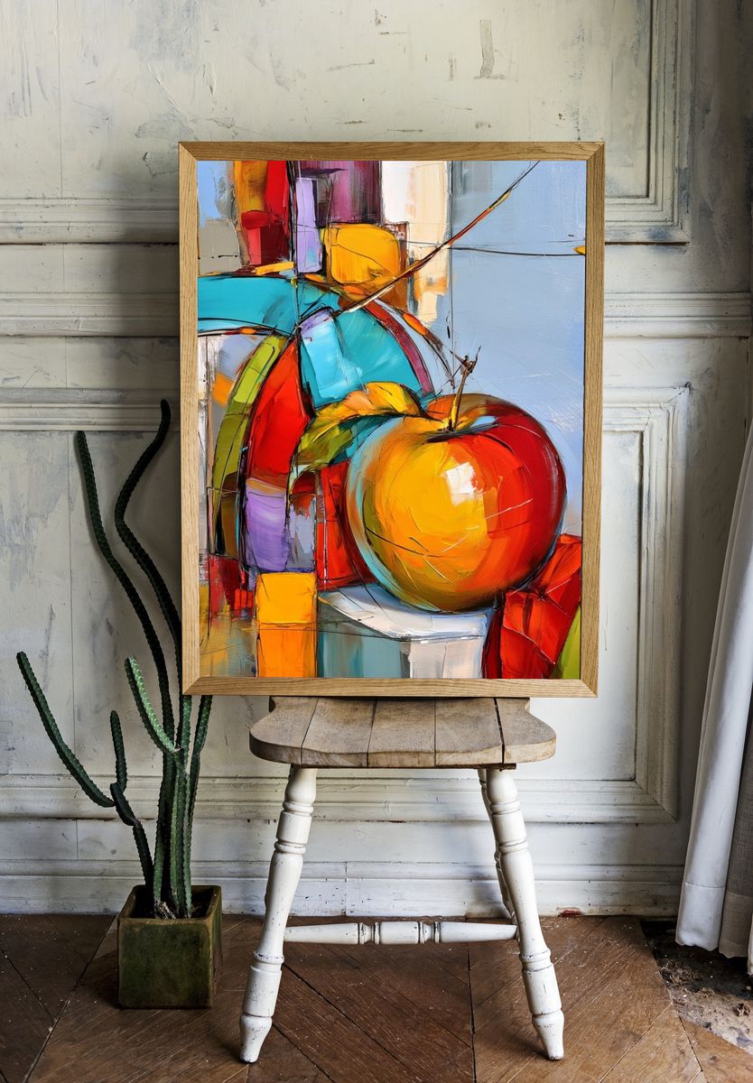 Abstract Apple Still Life Poster. room preview