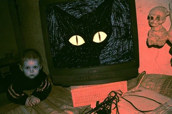 Creepy Cat Eyes Vintage Horror Poster. poster — fine-art art