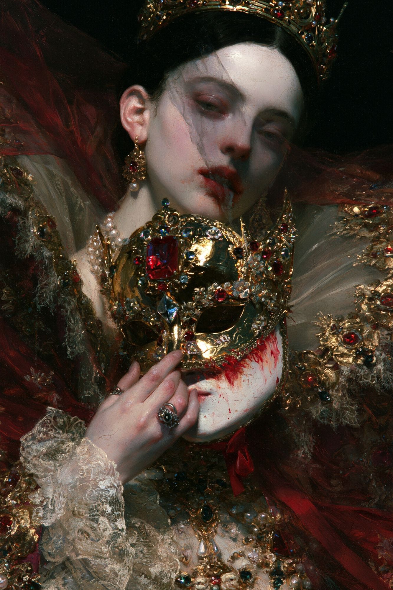 Gilded Queen Portrait Print. poster — fine-art art