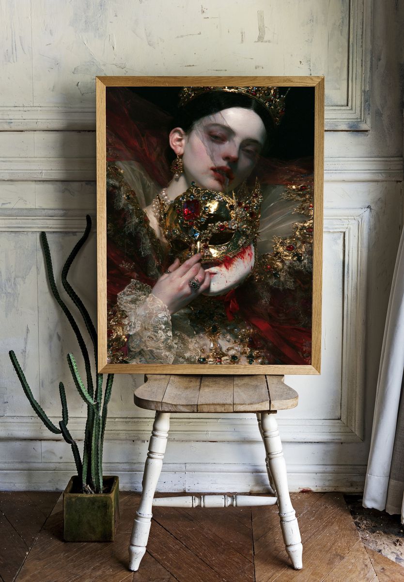 Gilded Queen Portrait Print. — room view 1