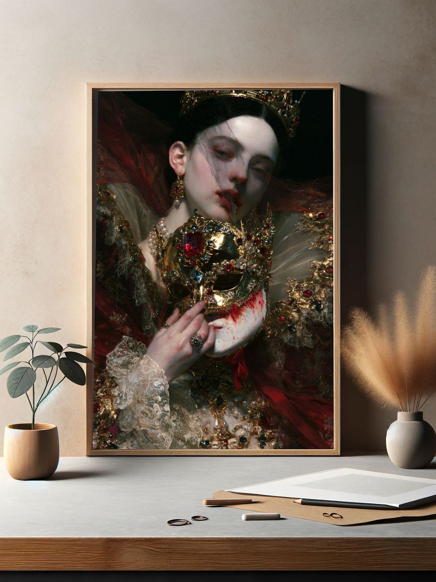 Gilded Queen Portrait Print. — room view 2