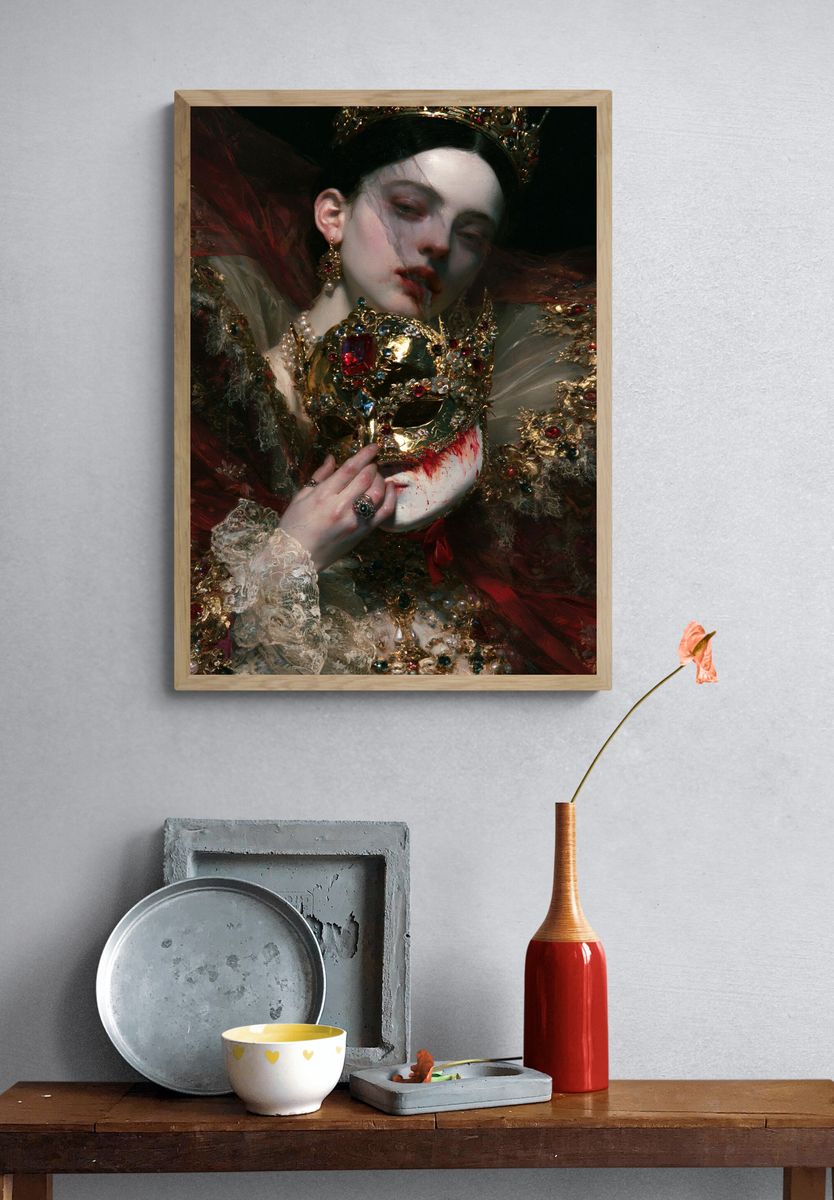 Gilded Queen Portrait Print. — room view 3