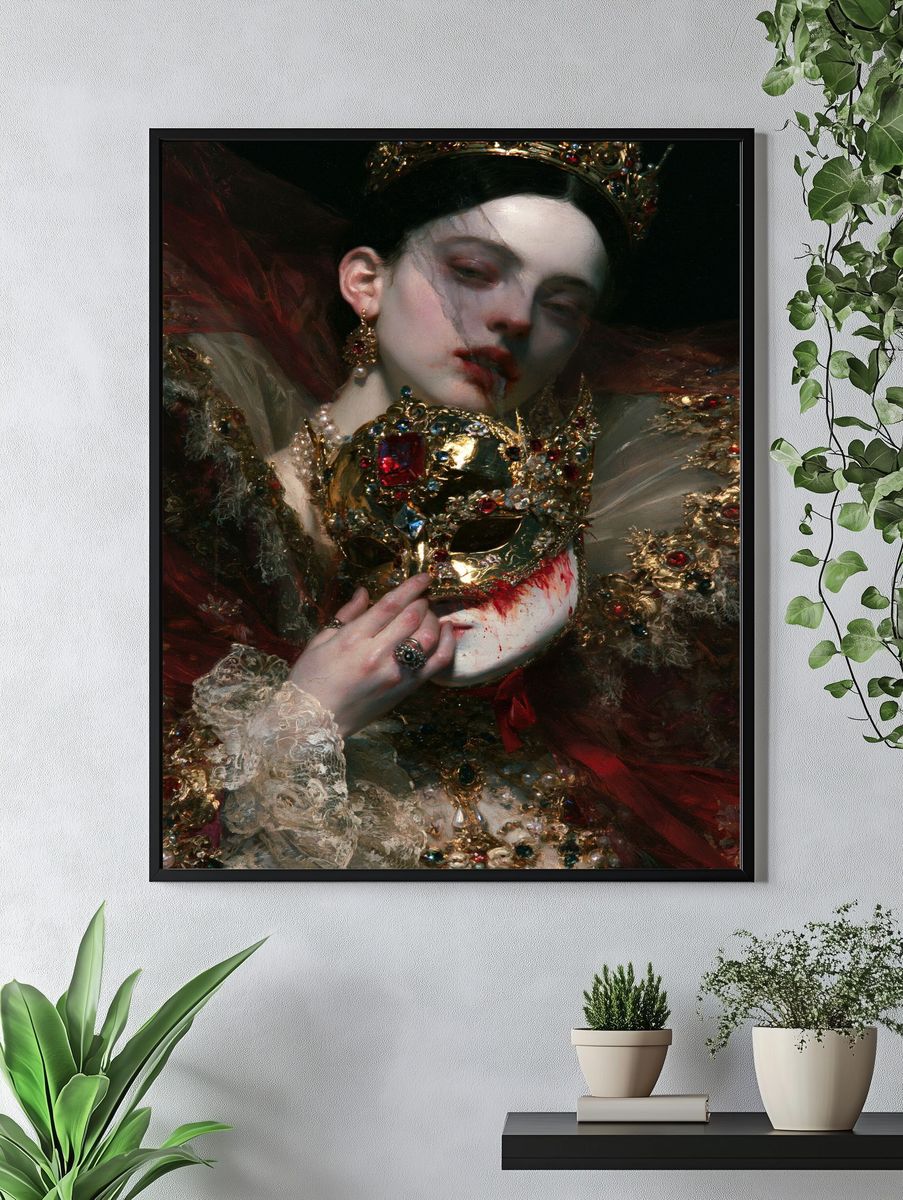Gilded Queen Portrait Print. — room view 4