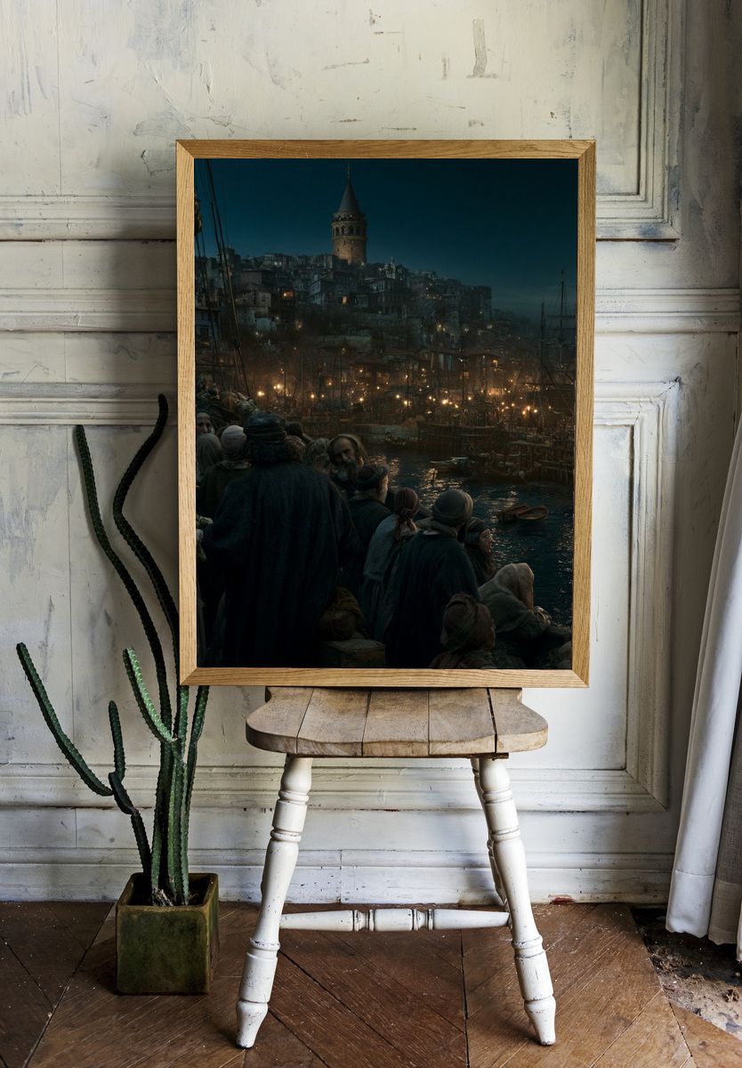 Harbor City at Dusk Poster. room preview