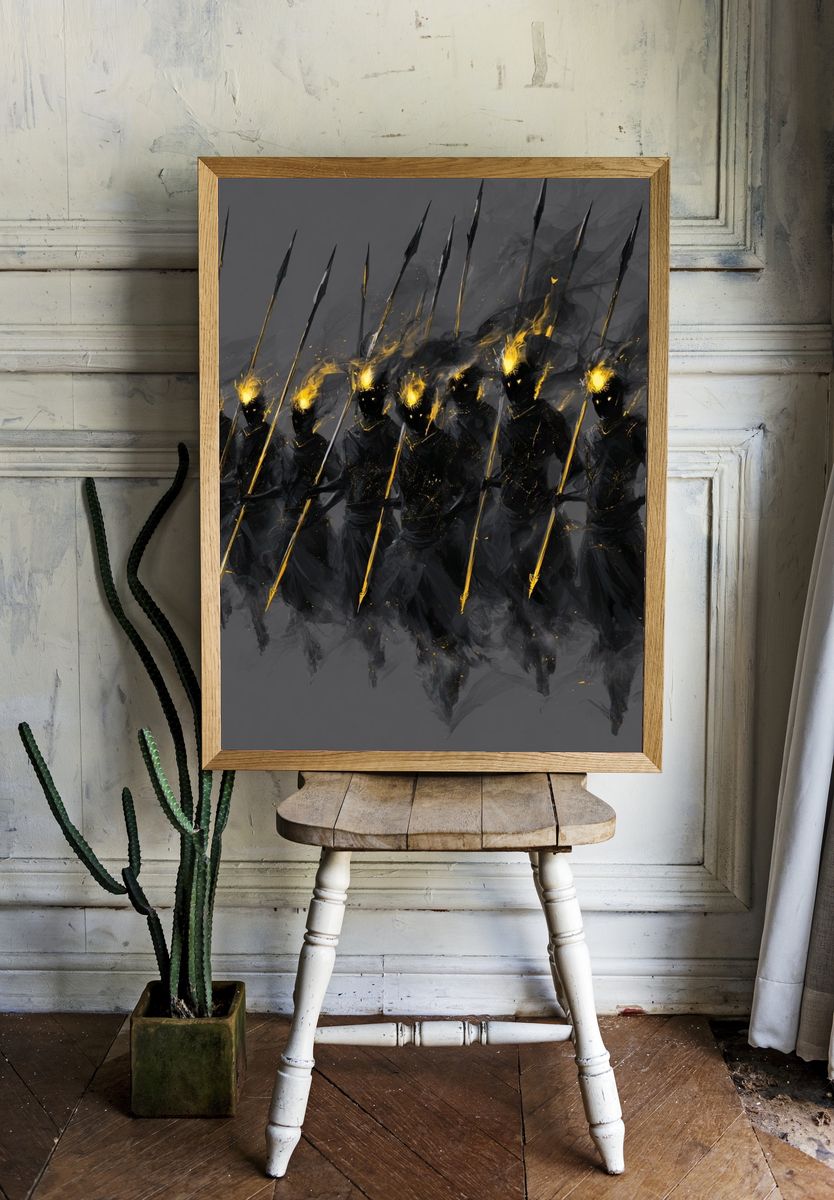Shadow Spearmen Abstract Print room preview