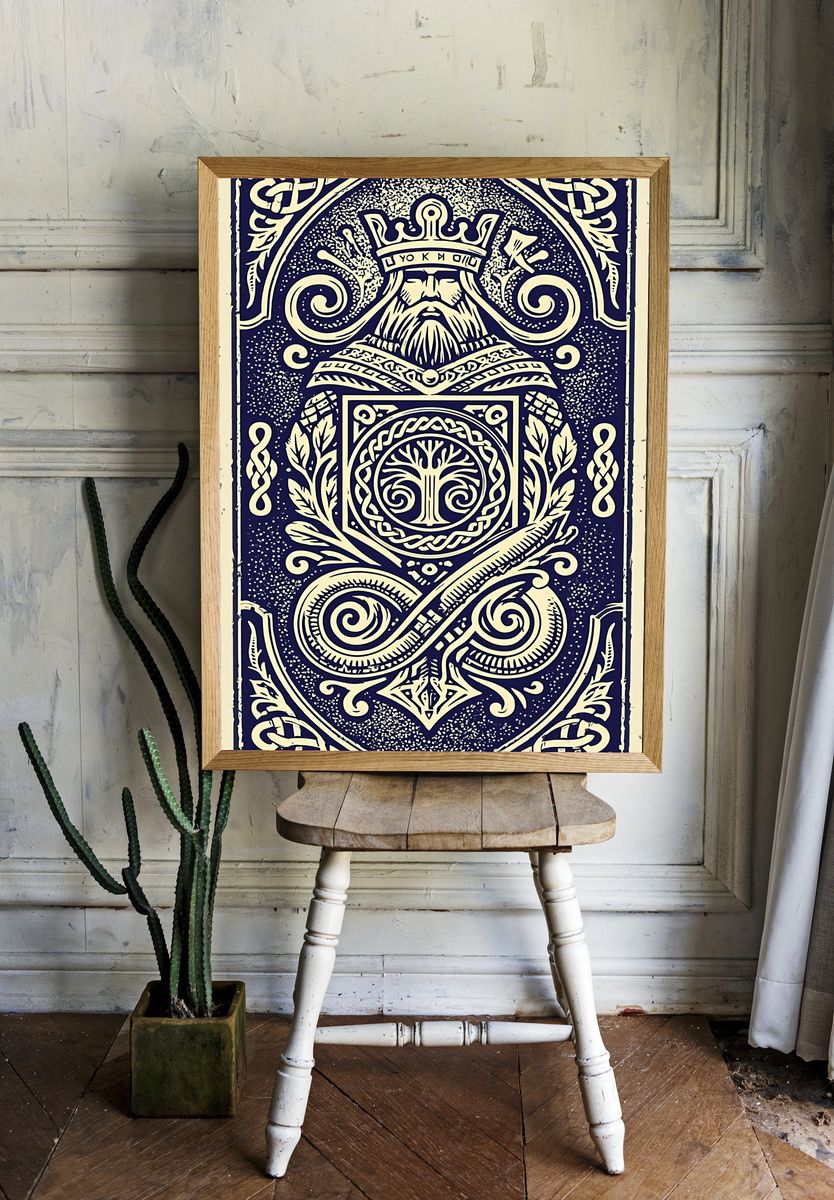 Celtic King Ornamental Print. room preview