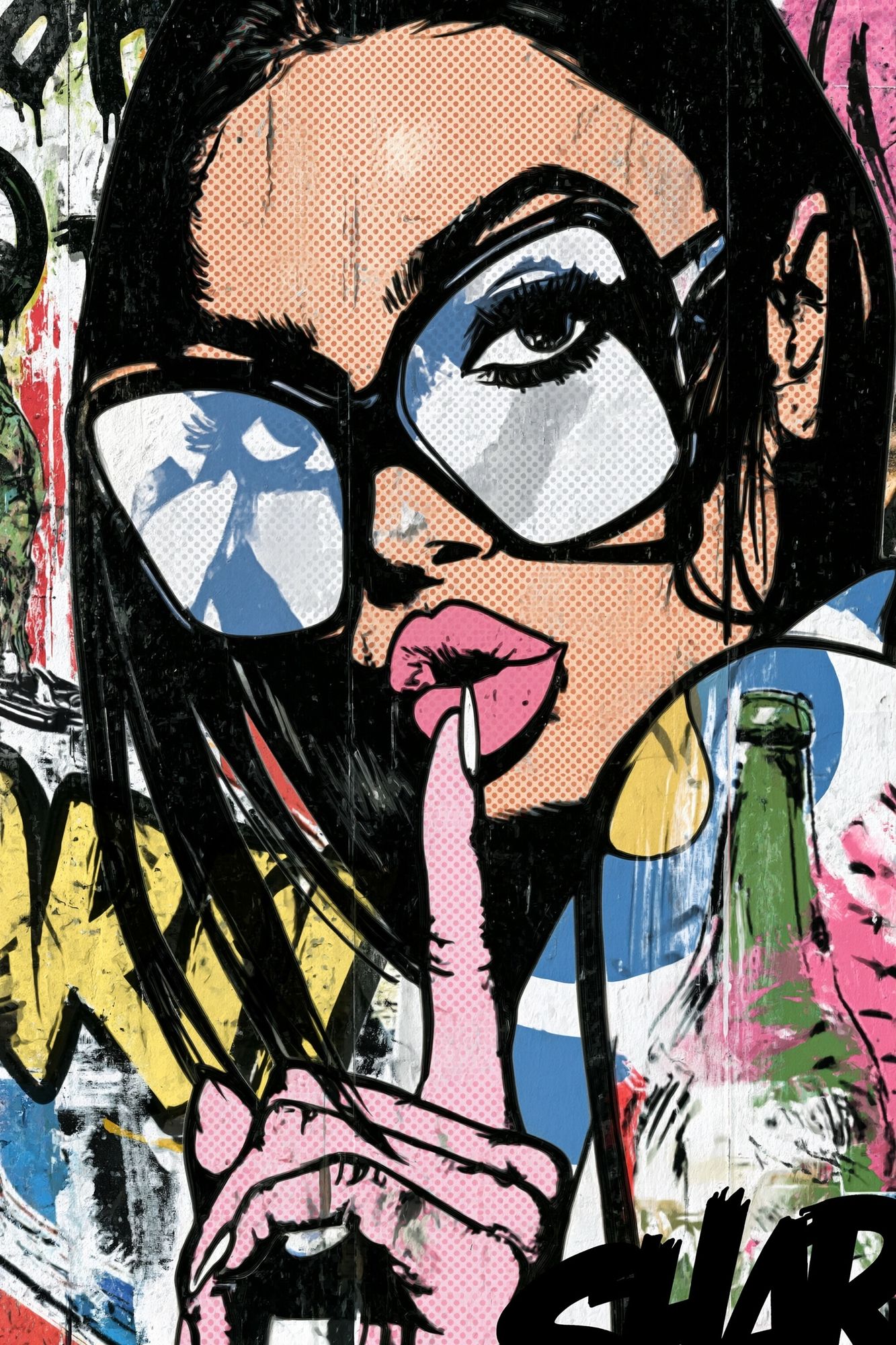 Pop Art Woman Graffiti Poster. poster detail