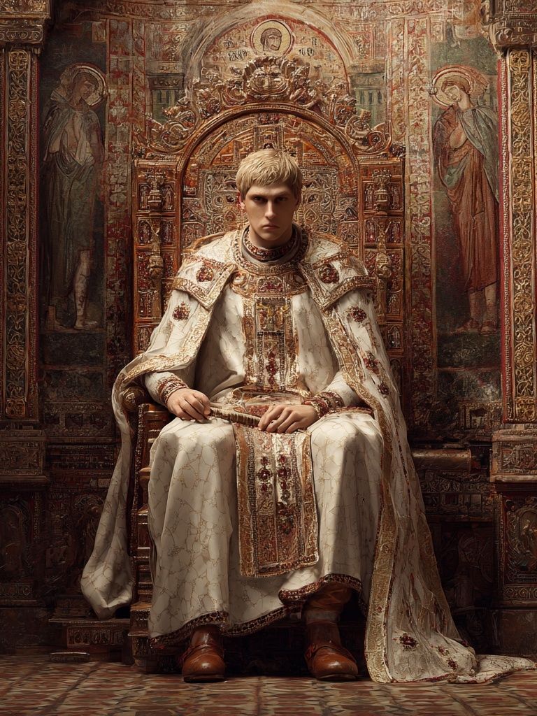 Ornate Throne Portrait Print. poster — fine-art art