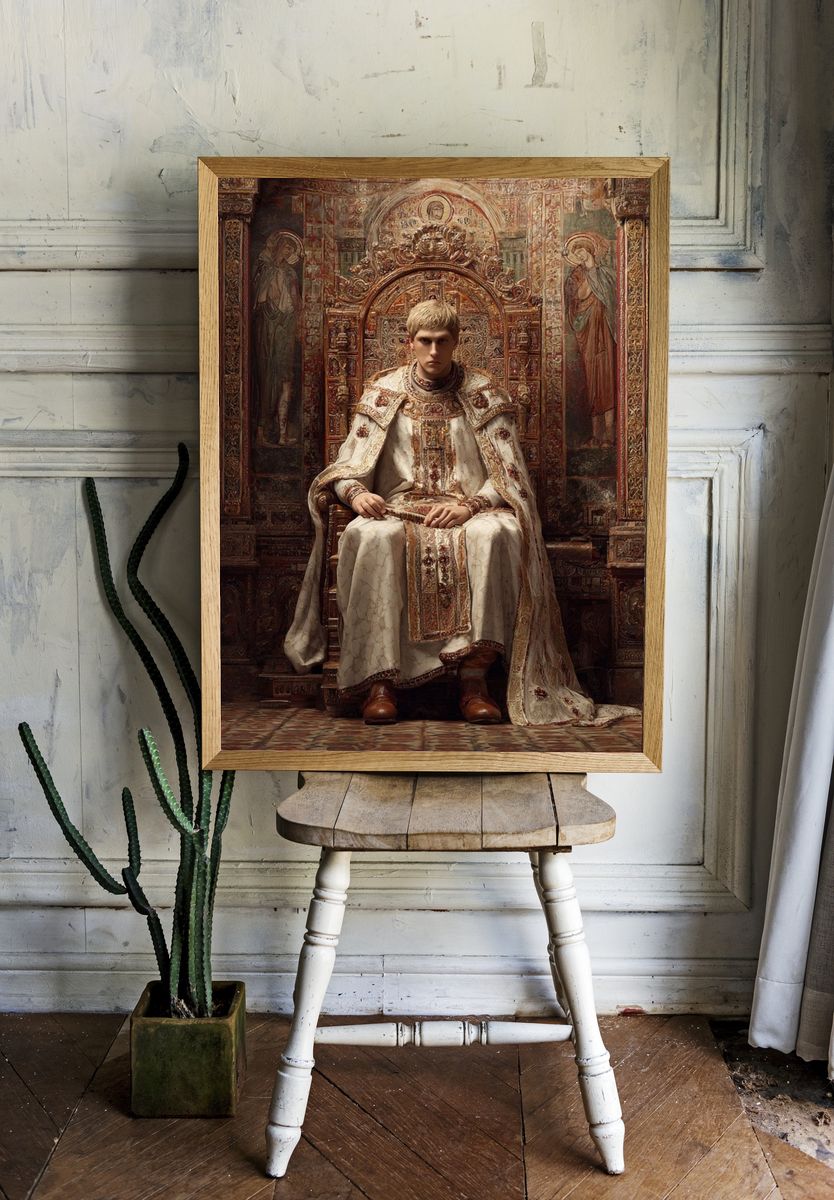 Ornate Throne Portrait Print. room preview