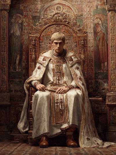 Ornate Throne Portrait Print. poster