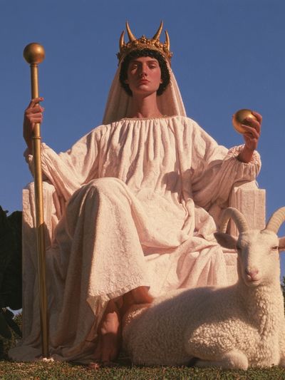 Mythic Queen with Ram Poster. poster