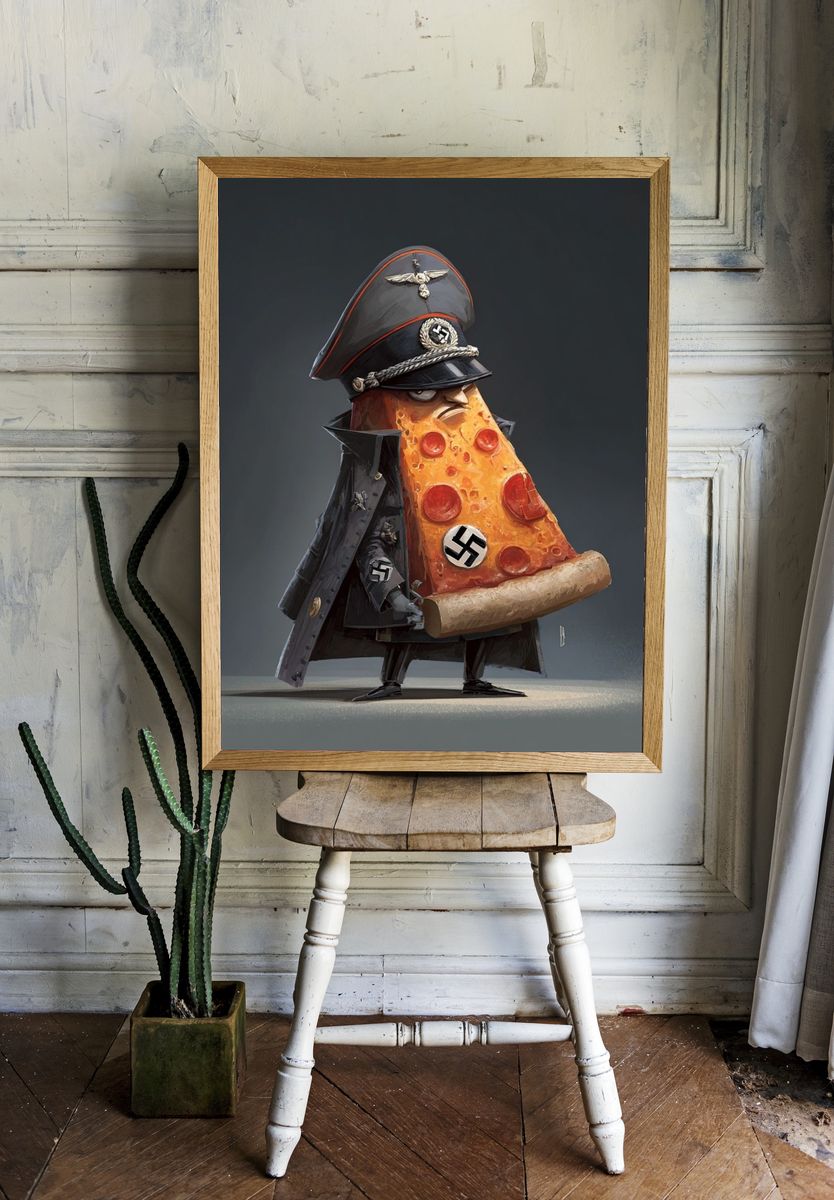 Satirical Pizza Dictator Poster room preview