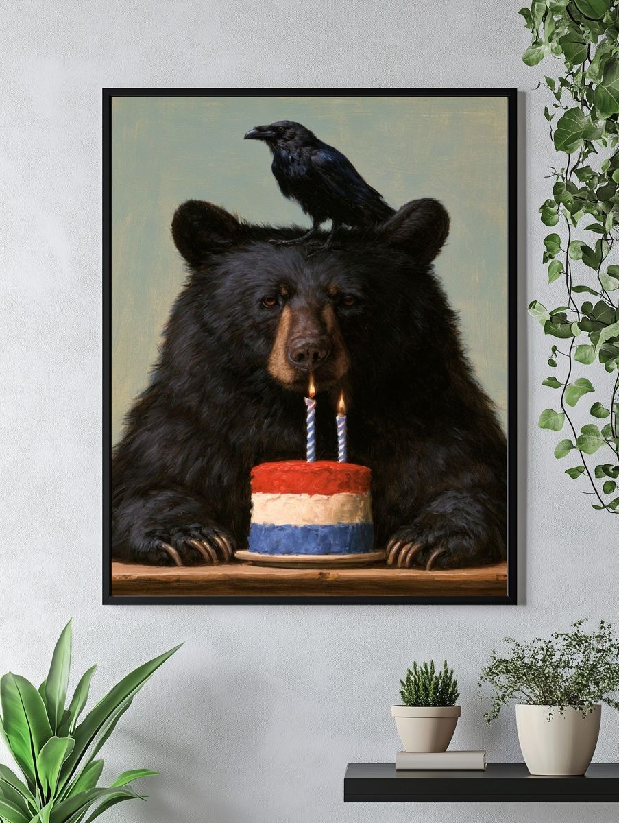 Bear Birthday Portrait Print. — room view 4