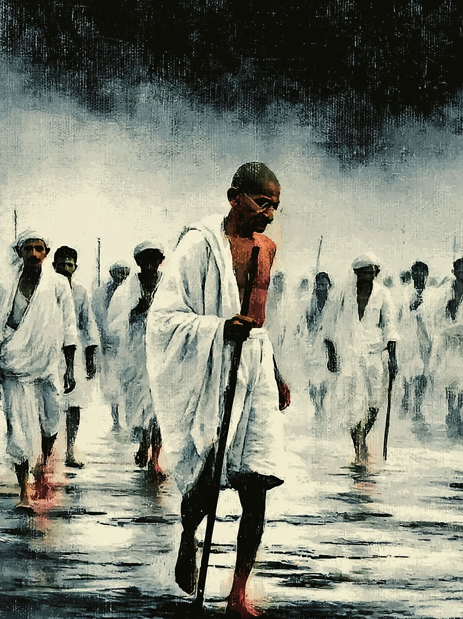Pilgrims in White — Fine-Art Print. poster — fine-art art