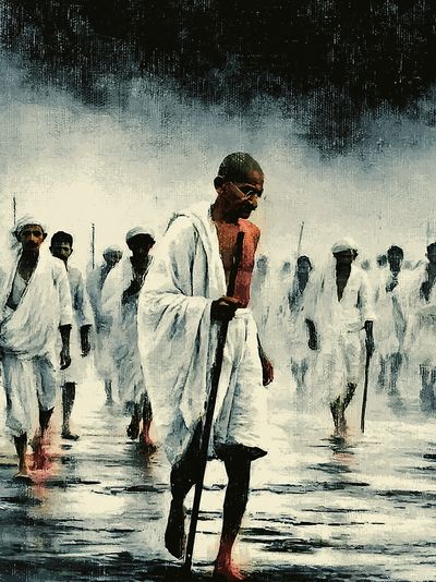 Pilgrims in White — Fine-Art Print. poster
