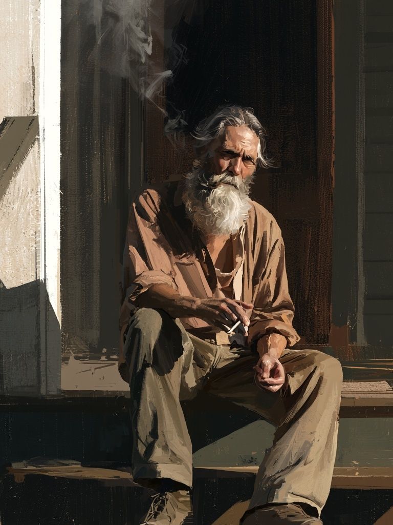 Smoky Porch Portrait Print. poster detail