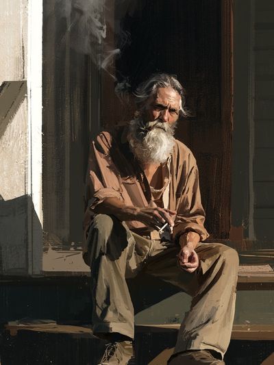 Smoky Porch Portrait Print. poster