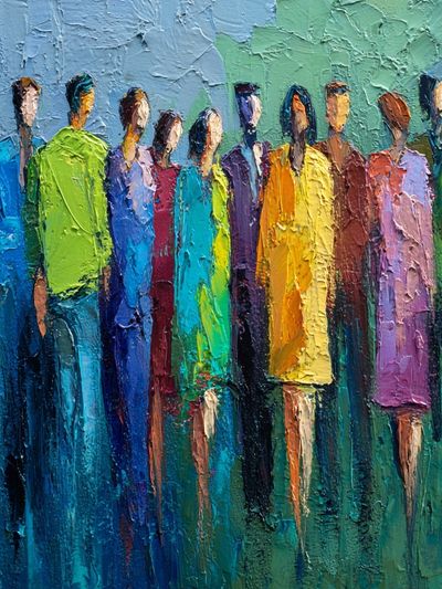 Colorful Crowd Abstract Poster. poster print