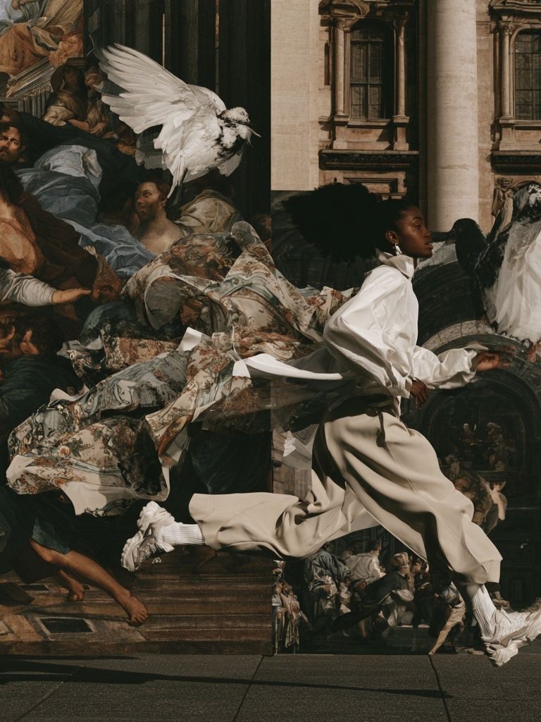 Baroque Fashion Collage Poster. poster detail
