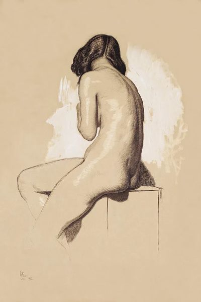 Naked woman posing sexually showing. poster