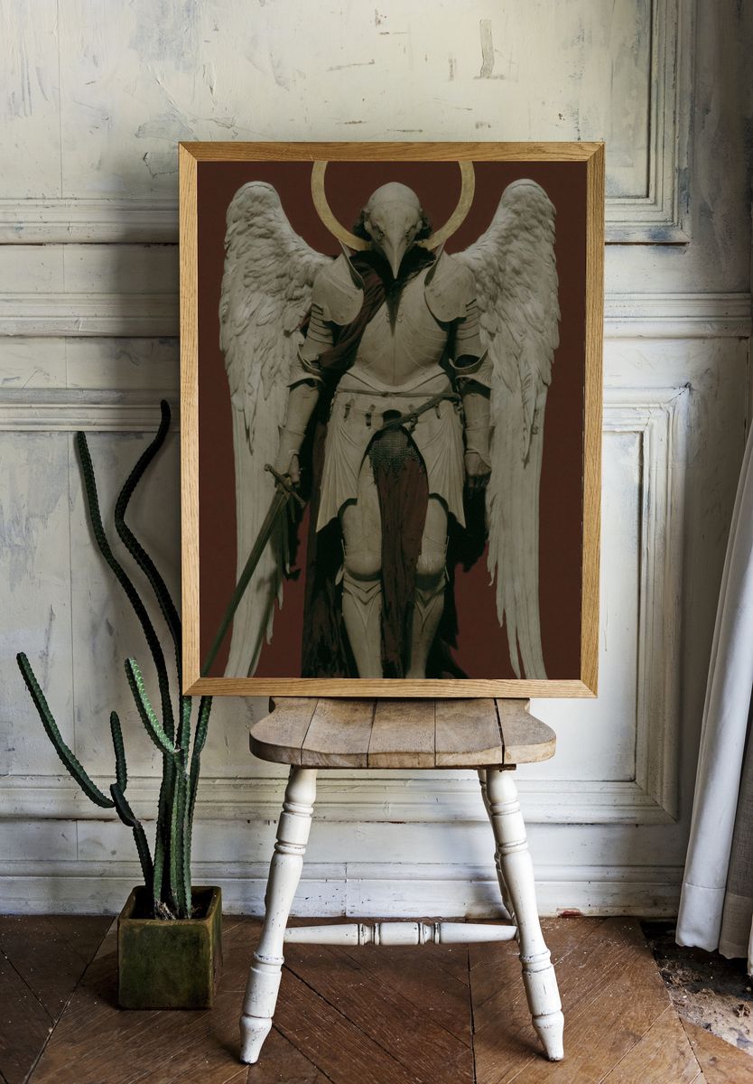 Winged Warrior Angel Poster. — room view 1
