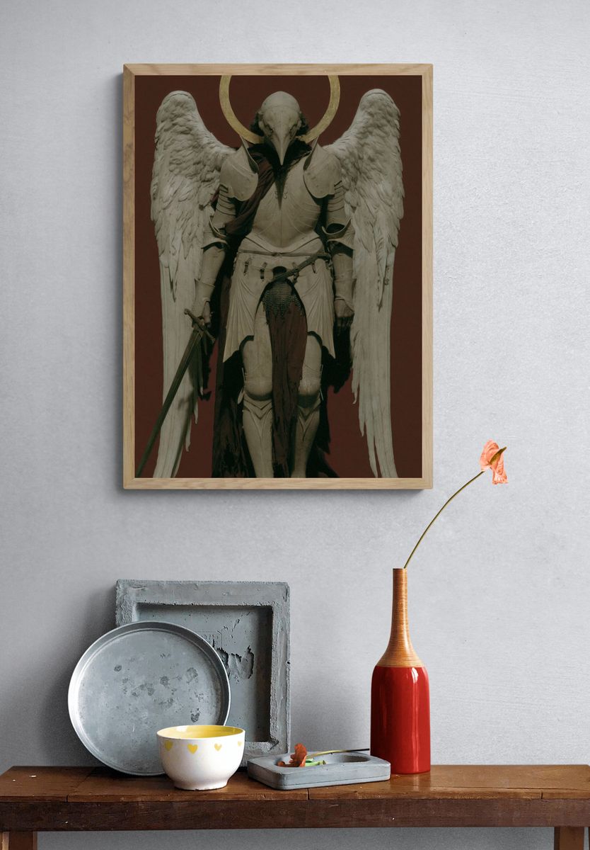 Winged Warrior Angel Poster. — room view 3