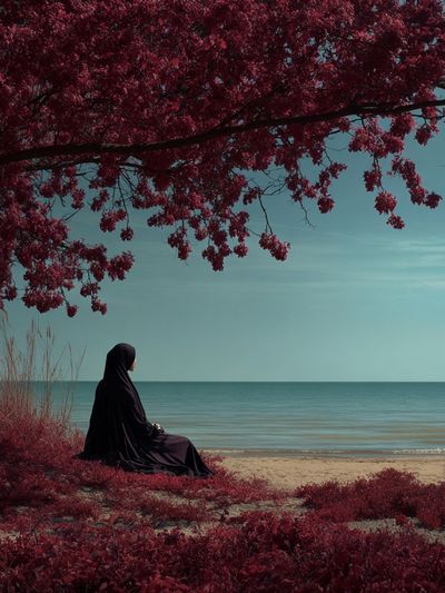 Solitary Seaside Figure Fine-Art Print. poster