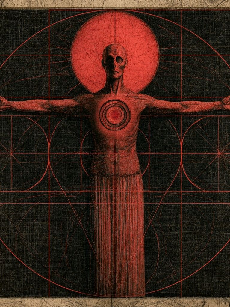 Vitruvian Skull Surrealism Poster. poster — fine-art art