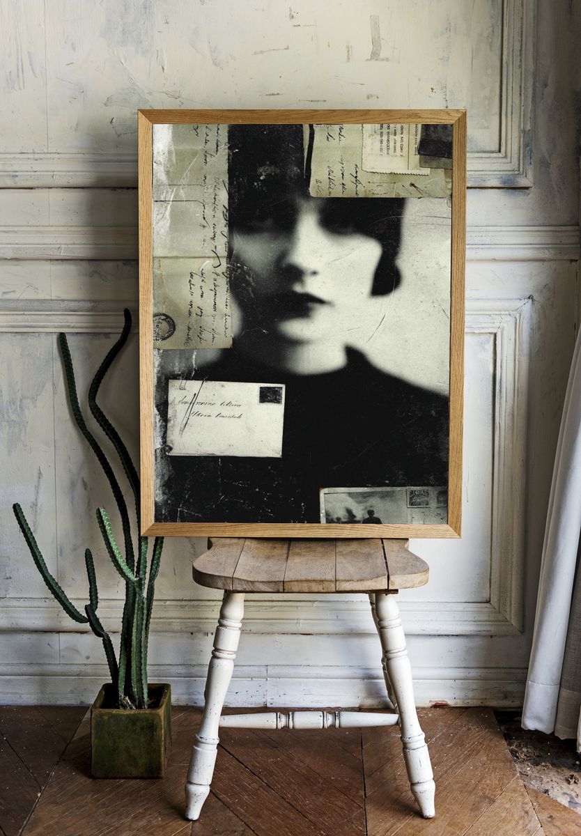Surreal Portrait Collage Print. room preview
