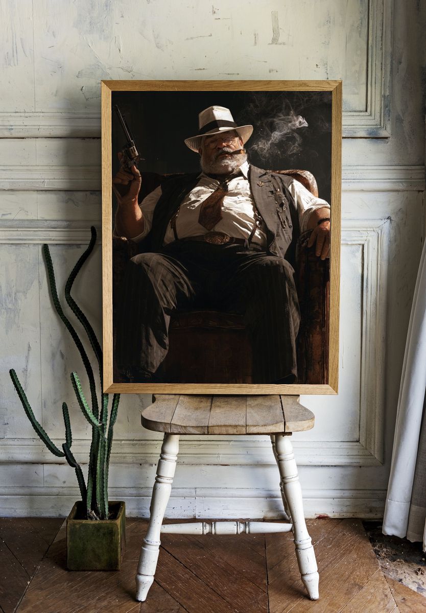 Smoky Gangster Portrait Poster. — room view 1