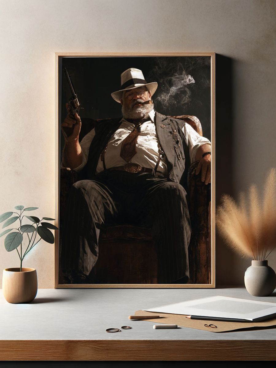 Smoky Gangster Portrait Poster. — room view 2