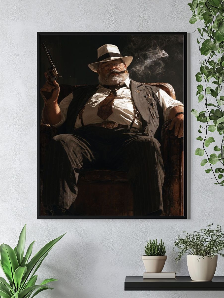 Smoky Gangster Portrait Poster. — room view 4