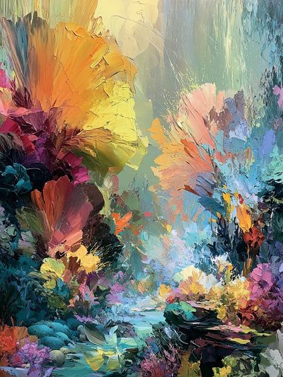 Dreamy Floral Garden Abstract Print. poster